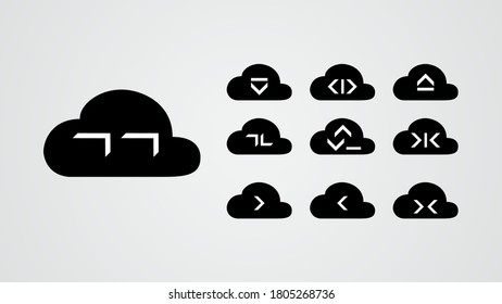 cloud tech collection. upload download data. cloud storage. data transfer. vector illustration