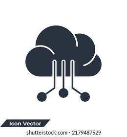 cloud tech icon logo vector illustration. Cloud technology symbol template for graphic and web design collection