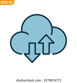 cloud tech icon symbol template for graphic and web design collection logo vector illustration