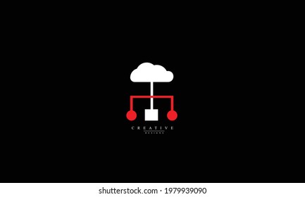 cloud tech line vector icon