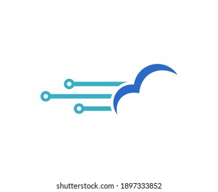 Cloud tech logo data vector 