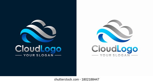 Cloud Tech Logo Design Template