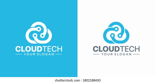 Cloud Tech Logo Design Template