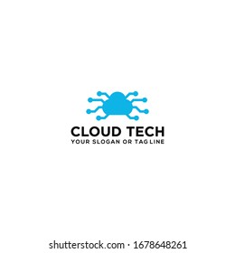 cloud tech logo design vector Template