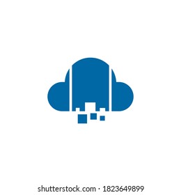 Cloud tech logo design vector template