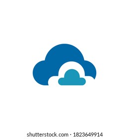 Cloud tech logo design vector template