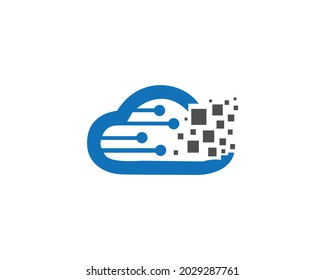 Cloud Tech Logo Design Vector Template.