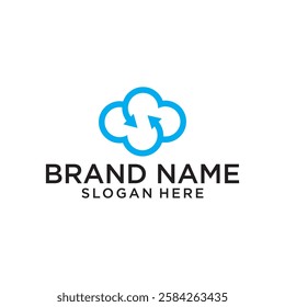 Cloud tech logo design vector, editable eps 10
