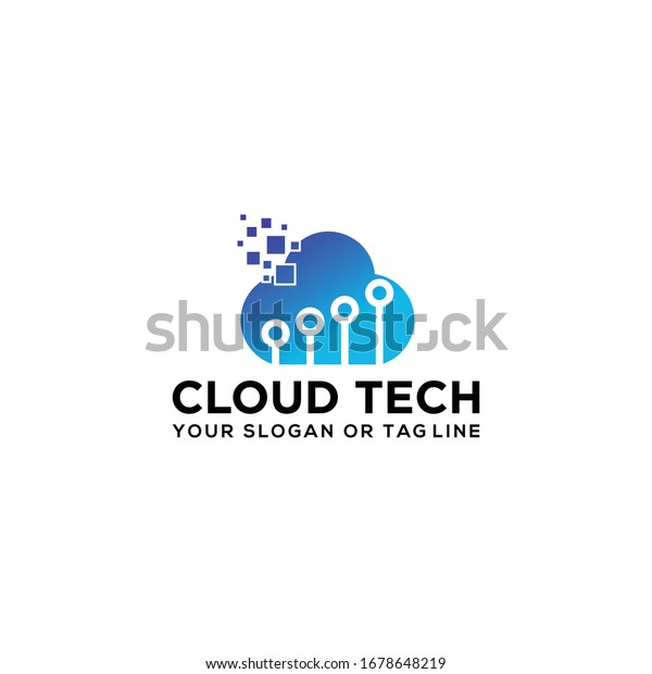 Cloud Tech Logo Design Vector Template Stock Vector (Royalty Free ...