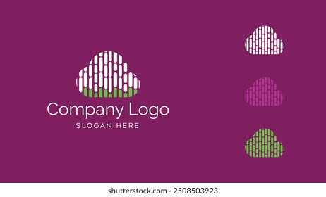 Cloud tech logo, icon wireless database server logo design. cloud and business symbol logo design vector illustration