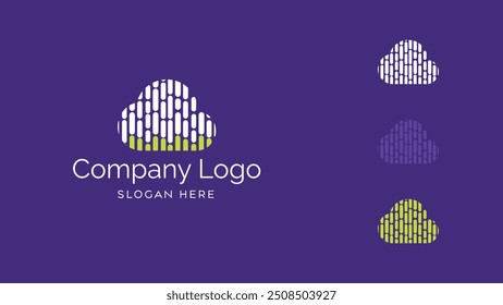 Cloud tech logo, icon wireless database server logo design. cloud and business symbol logo design vector illustration