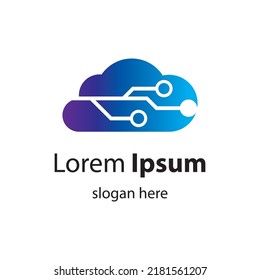 Cloud tech logo images illustration design