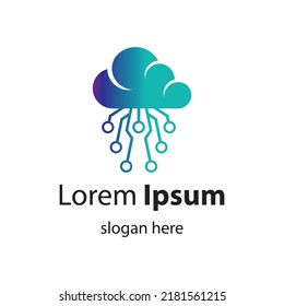 Cloud tech logo images illustration design