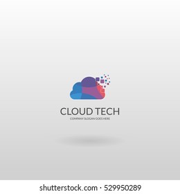 Cloud tech. Cloud logotype. 