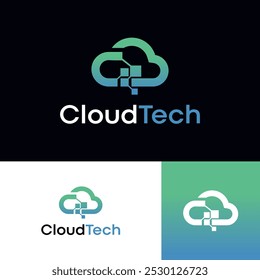 Design de logotipo futurista moderno Cloud Tech