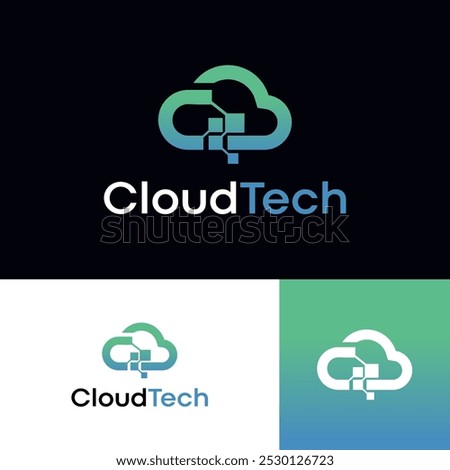 Cloud Tech Modern Futuristic Logo Design