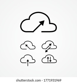 cloud tech vector illustration. download and upload data. share information via cloud storage