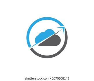 Cloud techno logo design concept