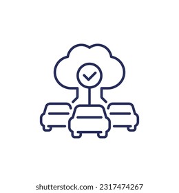 cloud technologies for cars icon in line design