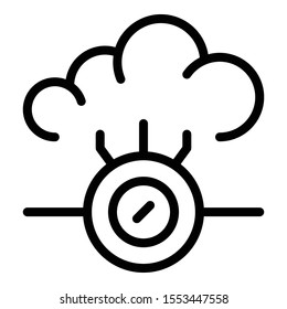 Cloud technologies icon. Outline cloud technologies vector icon for web design isolated on white background