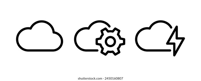 Cloud technologies icons. Vector scalable graphics