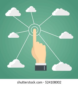 Cloud technologies illustration for business design. Elements for illustration, infographics, logos and banners.