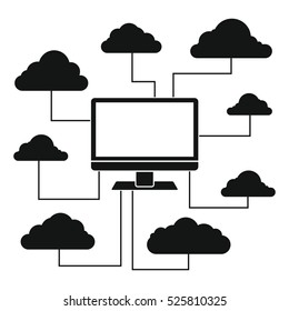 Cloud technologies illustration for business design. Elements for illustration, infographics, logos and banners.
