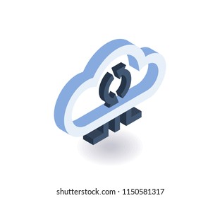 Cloud technologies isometric icon. Vector 3D illustration for web design.