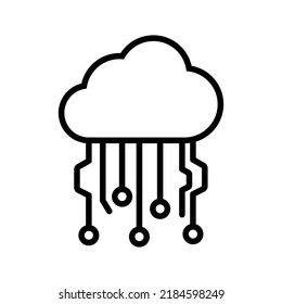 Cloud technologies line icon. Data storage, information, online, remote server, store, transfer, upload, download, user. Internet concept. Vector line icon for Business and Advertising.