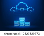 Cloud Technology Background, Cloud-connected servers, representing efficient data storage and collaboration in the digital age.