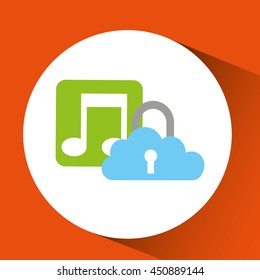 cloud technology in a box icon, vector illustration design
