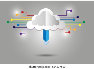 Cloud technology business abstract background. Vector
