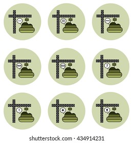 Cloud technology and business innovation vector icon set 