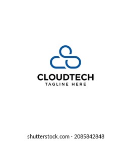 Cloud Technology business logo design. C initial with infinity symbol. Vector template