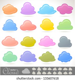 Cloud Technology -  Colorful Internet Cloud Icons collection