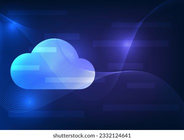 cloud technology composed of wave lines and geometric shapes Refers to collecting data through a high-speed internet network system. And there is a system to prevent the wood from leaking information.