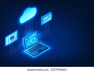 Cloud-Technologie Computer, die Daten übertragen und Daten im Cloud-System abrufen. Es bedeutet, Datenspeicherdateien über das Cloud-System zu übertragen. Es ist ein System zum Speichern sicherer Informationen.