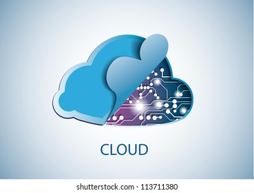 Cloud Technology Computing Concept Eps 10 Vector Illustration