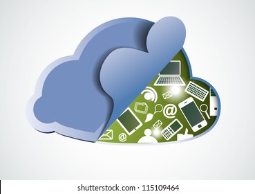Cloud technology computing concept eps 10 vector illustration