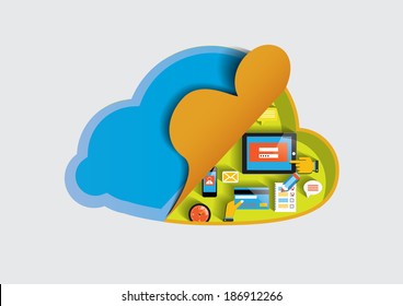 Cloud technology computing concept eps 10 vector illustration