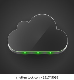 Cloud technology computing concept led cloud vector illustration.