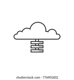 Cloud technology computing concept. Vector illustration.