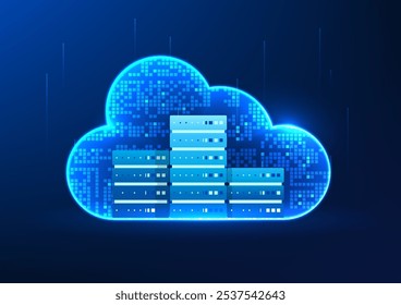 La tecnología en la nube conectada a servidores muestra la conexión del espacio de almacenamiento a los servidores, a los que se puede acceder a través de la red de Internet. Cuenta con un sistema de alta seguridad.