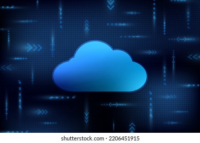 Cloud Technology data storage illustration concept, abstract vector background