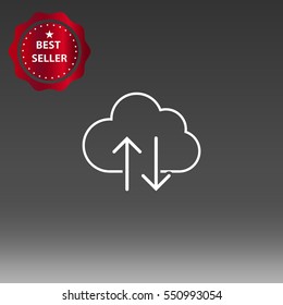 Cloud Technology Data Transfer Upload / Download Vector Icon Illustration