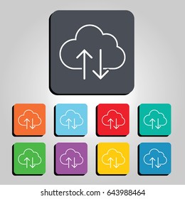 Cloud Technology Data Transfer Vector Icon Illustration 