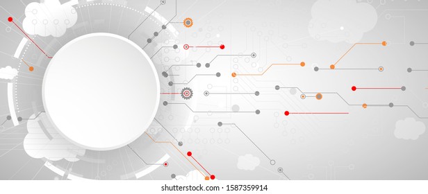 Cloud technology. Digital web concept background