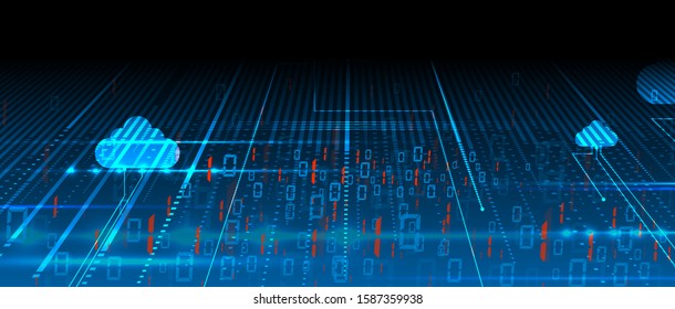 Cloud technology. Digital web concept background