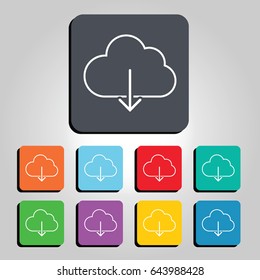 Cloud Technology Download Vector Icon Illustration