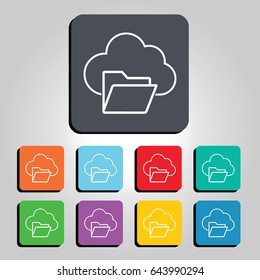 Cloud Technology Folder Vector Icon Illustration